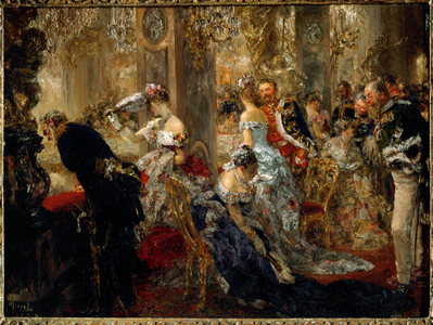 In the white hall (oil on canvas)