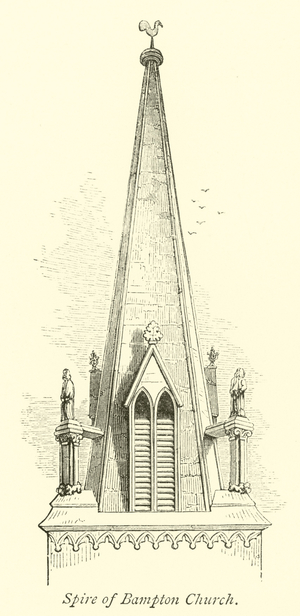 Spire of Bampton Church (engraving)