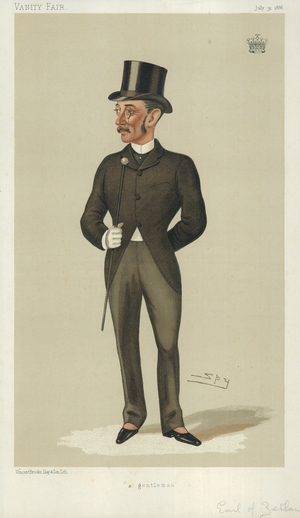 The Earl of Zetland, a gentleman, 31 July 1886, Vanity Fair cartoon (colour litho)