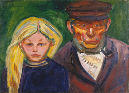 Old Fisherman and his Daughter, 1902 (oil on canvas)