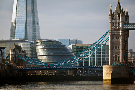 Shard Building with Tower Bridge, London, England, UK  (photo)