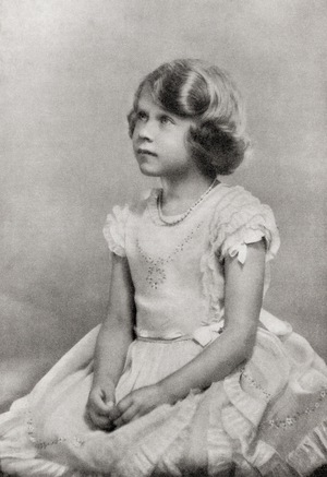 Princess Elizabeth, seen here aged 6, 1937 (b/w photo)