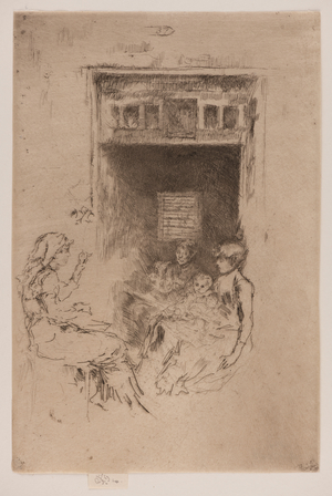 Bead Stringers, 1886 (Etching)
