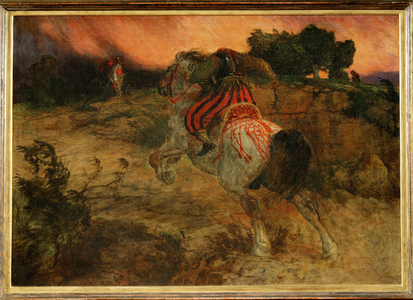 Astolphe flieht mit dem Kopf des Riesen Orrile -1874 … (painting on canvas)