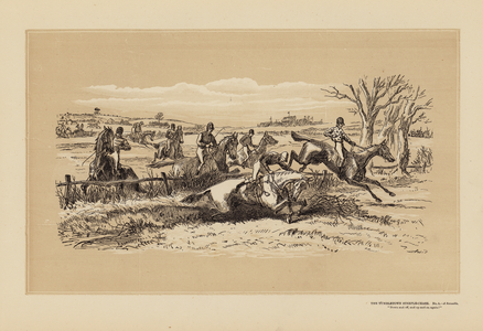 The Tumbletown Steeple-Chase, No 5, A Scramble (engraving)