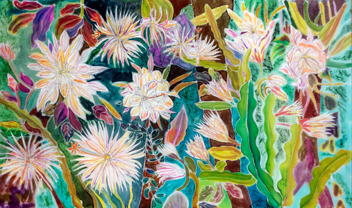 Night Flowering Moonflower, Peru, 2022 (dyes on silk)