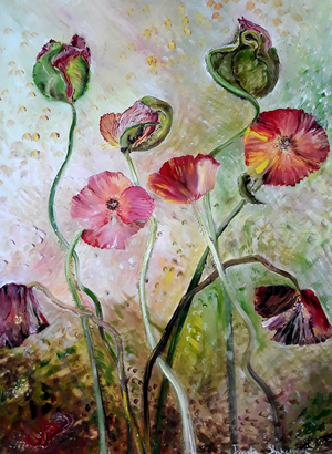 Poppies, 2019 (oil on canvas)