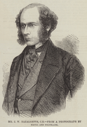 Mr J W Bazalgette, CE (engraving)