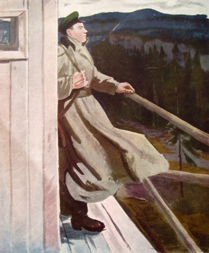 Sentry In the Tower, 1965 (colour litho)