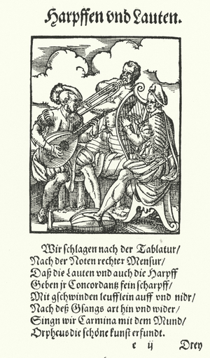 Harpist and Lute Player (engraving)