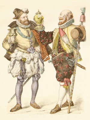 Fashion in Germany, 16th century (copper plate print)