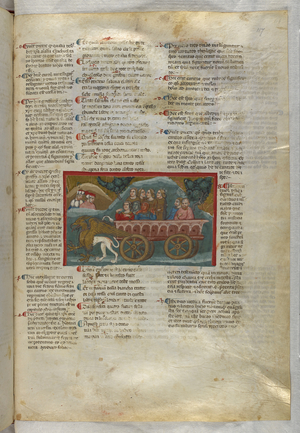 Purgatorio: They see a cart pulled by a griffon.