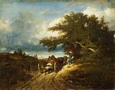 On the Road, 1856 (oil on canvas)