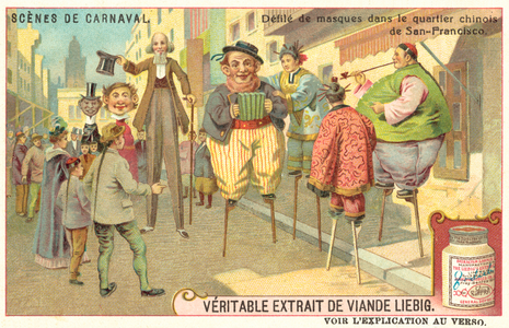 Masked parade in San Francisco's Chinatown (chromolitho)