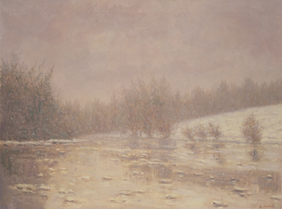 Frozen River (oil on canvas)