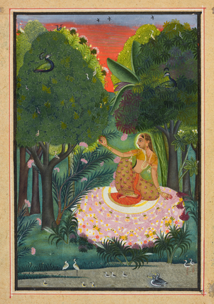 Kamod Ragini, folio from a "Ragamala", c.1770-1775 (opaque watercolor and gold on paper)