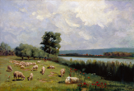 Impressionist Landscape, 1896 (oil on canvas, mounted on board)