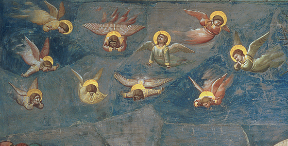 Detail of putti from The Lamentation of Christ, c.1305 (fresco) (detail of 56296)