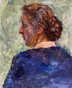 Young Female Parachute Trooper, 1949 (oil on canvas)