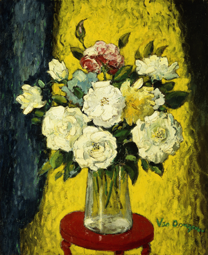 Vase of Flowers; Vase de Fleurs,  (oil on canvas)