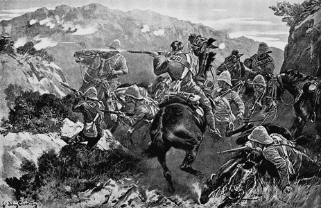 Picket of 13th Hussars surprised near the Tugela River (Hussar Hill). 2nd Boer War 1899 -1902.