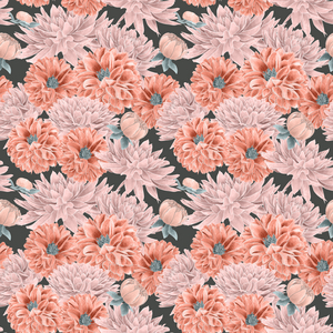 Dahlia hero pattern colorway 1, 2020 (graphite pencil & digital)
