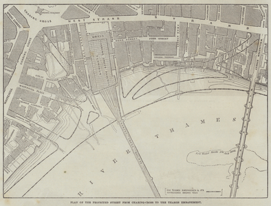 Plan of the Projected Street from Charing-Cross to the Thames Embankment (engraving)
