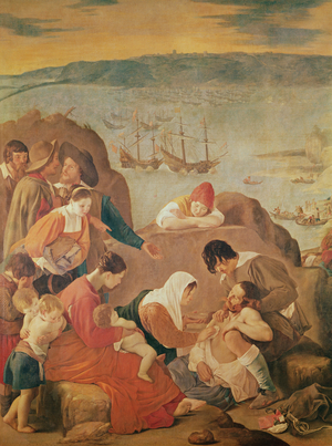 Care of women after the battle at the reconquest of the San Salvador Bay, Brazil (oil on canvas)