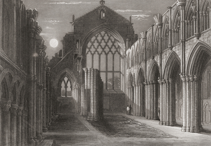 Holyrood Abbey, Edinburgh, Scotland in the early 19th century.  From The History of England published 1859.