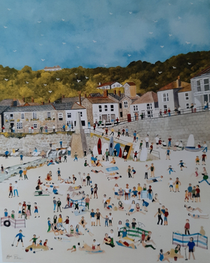 Mousehole Beach, 2018 (gouache on paper)