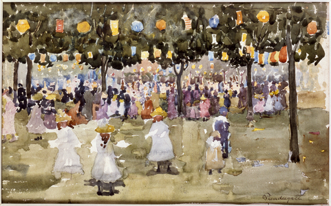 Central Park, New York City, July 4th (watercolour & pencil on paper)