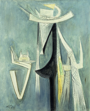 Horse Lady; Femme Cheval, 1959 (oil on burlap)