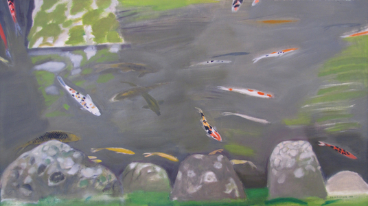 Koi Carp, Chion Ni, Kyoto (oil on canvas)