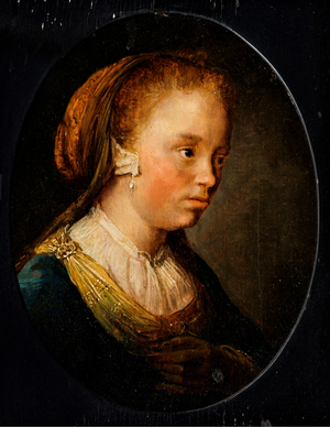 Portrait of a young girl, 1650-75 (oil on panel)