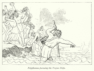 Polyphemus pursuing the Trojan Ships (litho)