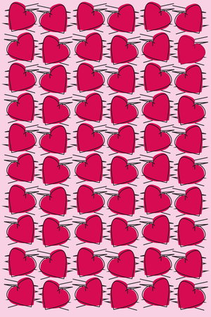 Hearts and scribble, 2019