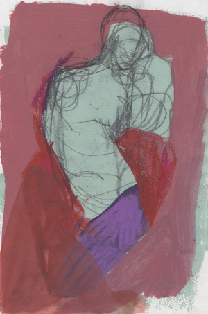 Sketchbook 15, 2024 (tempera paint, charcoal on paper)