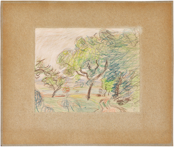 Path at the Edge of a Wood, (coloured crayon on paper)