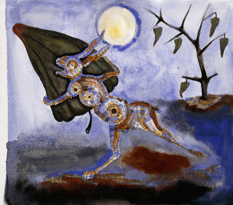 The Rabbit and the Hummingbird, c.1979 (watercolour, gouache and pen and ink on heavy paper)