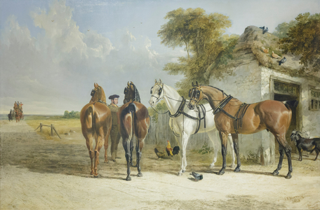 Mail coach post, J F Herring (oil on canvas)
