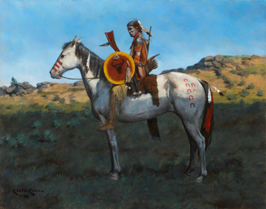 Plains Indian 2, 2014 (oil on board)