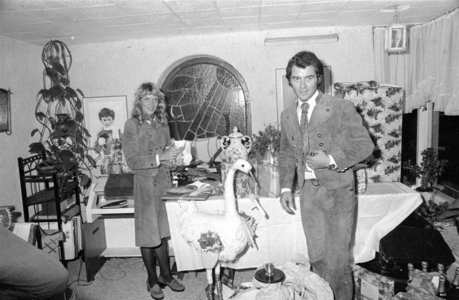 The wedding of Hans-Jürgen Bäumler, 1974 (b/w photo)