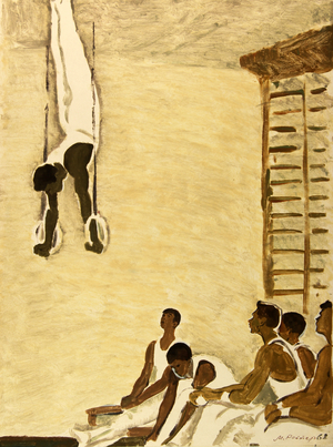 Excercise in Rings, 1968 (oil on paper)