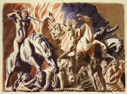 Revelation of St John: The Four Horsemen (colour litho)