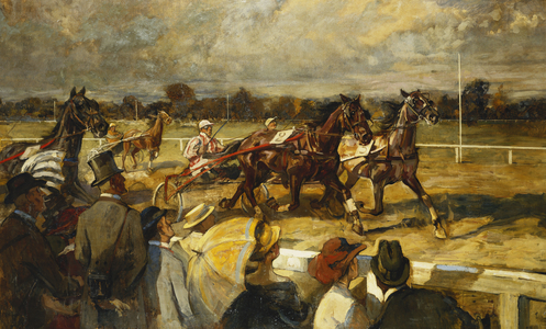 Trotting, Hoppe-Garden, Berlin, c.1900 (oil on canvas)