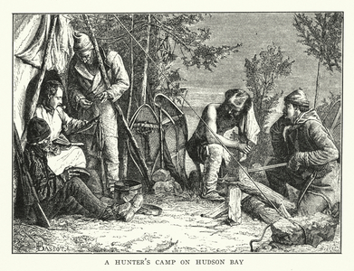 A hunter's camp on Hudson Bay (litho)