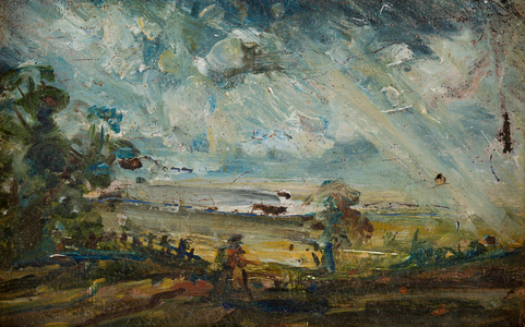 Plein Air Sketch of a Bay (oil on canvas)