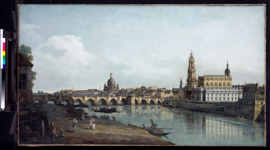 Dresden from the right bank of the Elbe below the Augustus Bridge, 1748 (oil on canvas)