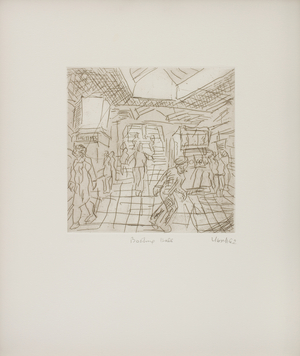 The Booking Hall, 1982 (etching  on paper)