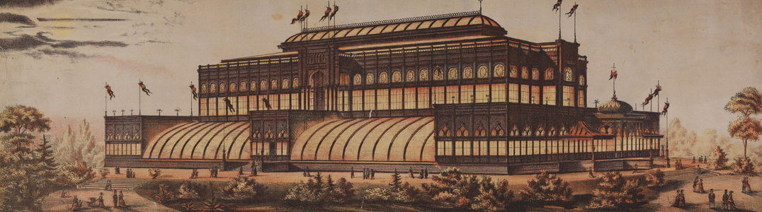 3. Horticultural Hall from 'The great American Centennial Exhibition puzzle blocks, in sectional parts', 1875 (chromolitho mounted on wood)